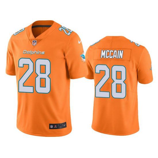 Men Miami Dolphins #28 Bobby McCain Nike Orange Color Rush Limited NFL Jersey